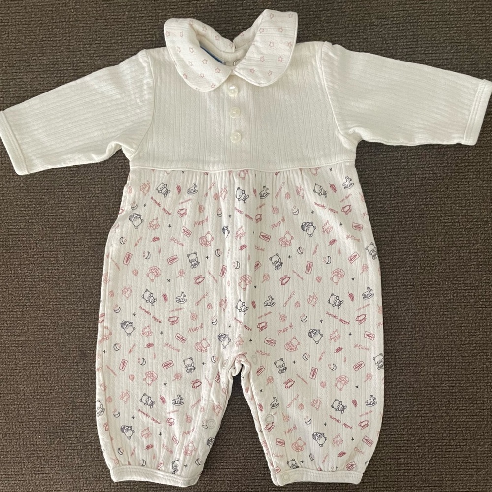 Vintage Lullaby Club Girls Printed One Piece Size 0-3M
